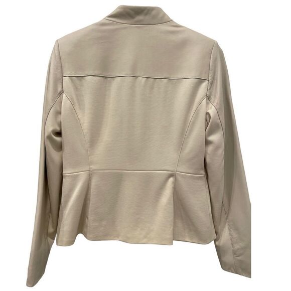 Hal Rubinstein Cream Leather Front Zipper Jacket.Size S - Picture 6 of 15